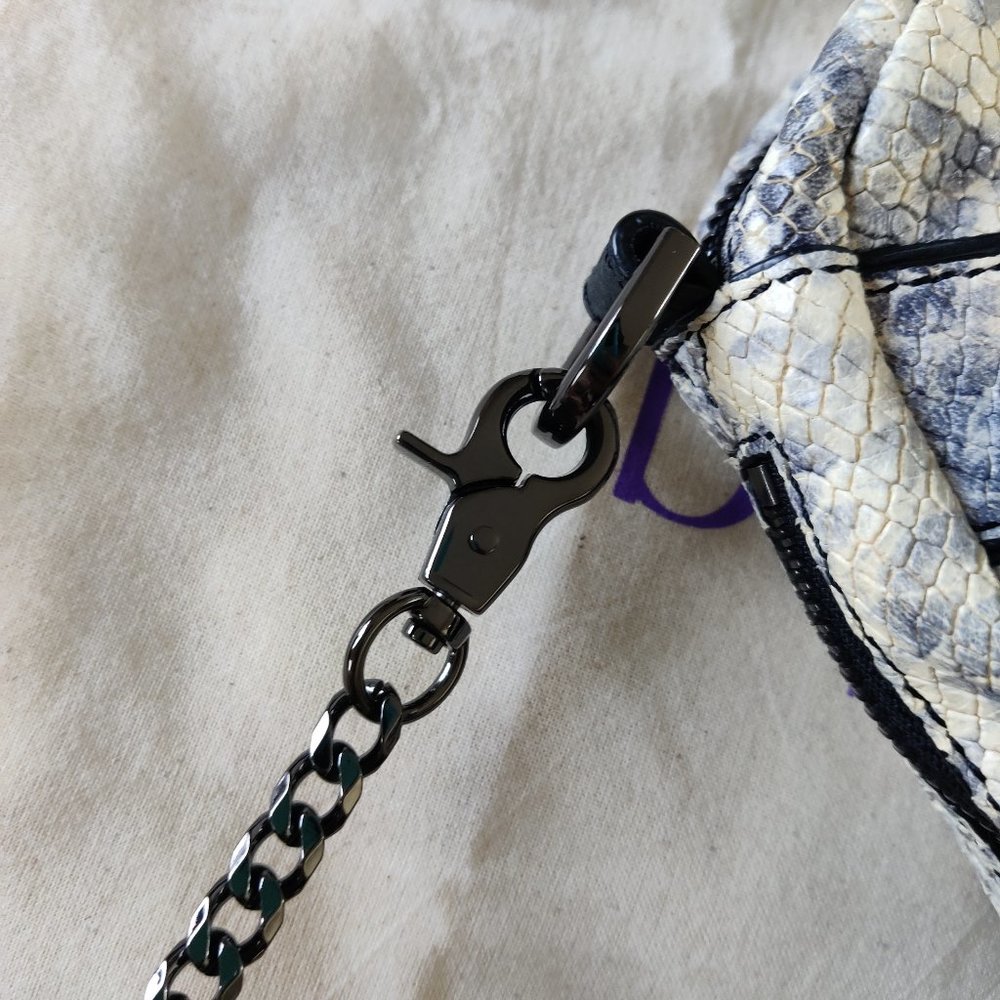 Botkier Trigger East West Black Snake Print Cross… - image 8